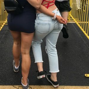 Garage ripped & cropped jeans